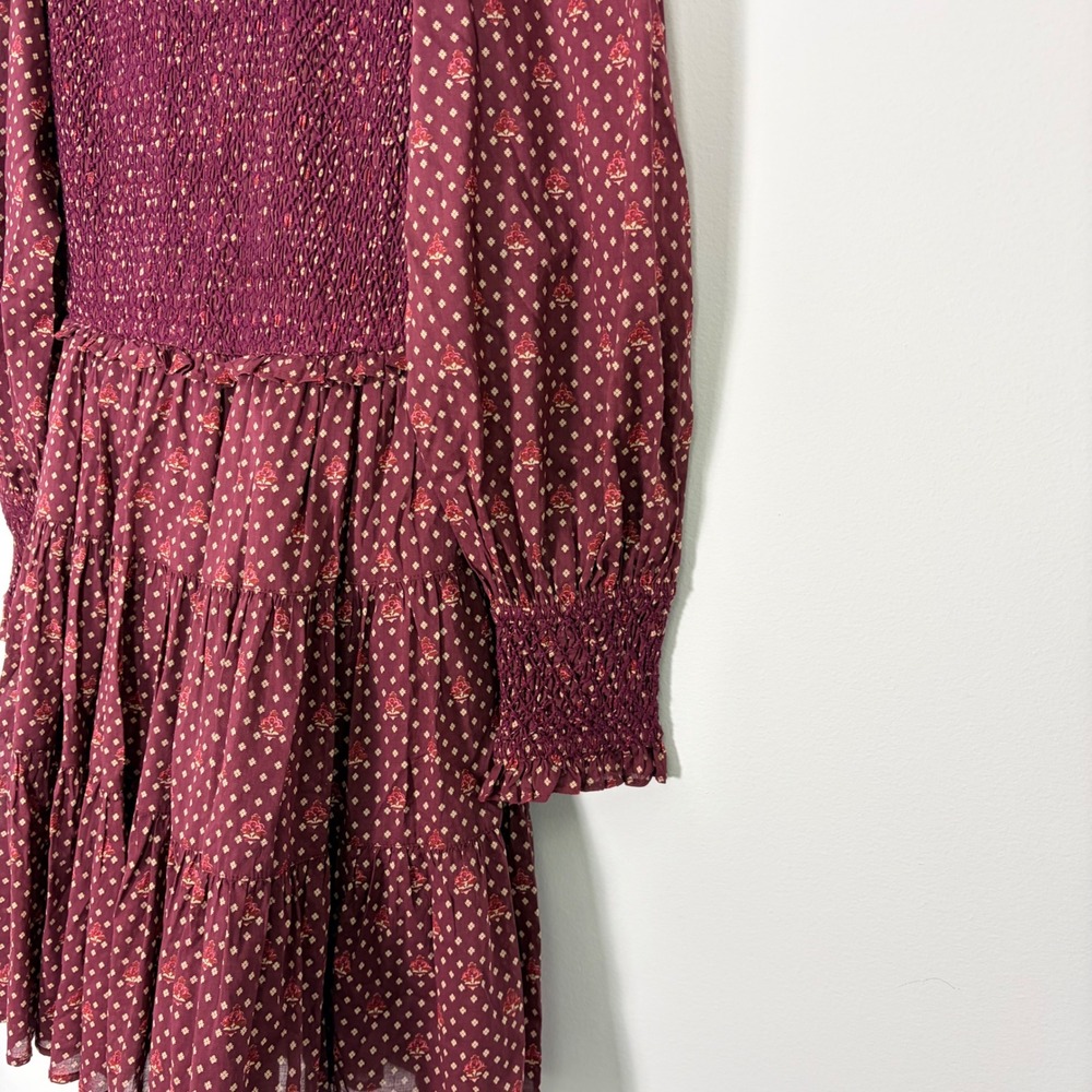 Mille Resort Travel Maeve‎ Scarf Print Long Sleeve Romantic Dress NWT XXS - Picture 4 of 9